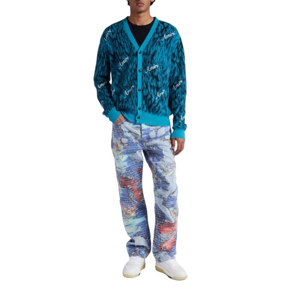 🆕 AMIRI logo-print knitted cardigan - Picture 5 of 14